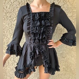 Black ruffle dress